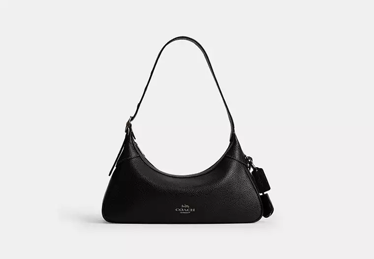 【預購】COACH H060602 經典皮革單肩包（黑色）