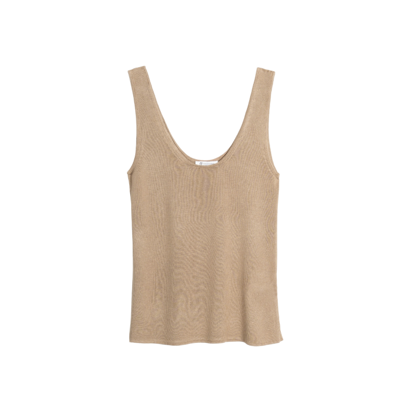 Rifò Valeria Viscose Tank Top Sand Beige