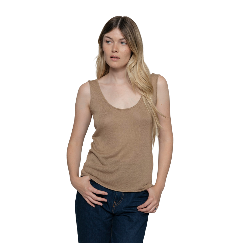 Rifò Valeria Viscose Tank Top Sand Beige