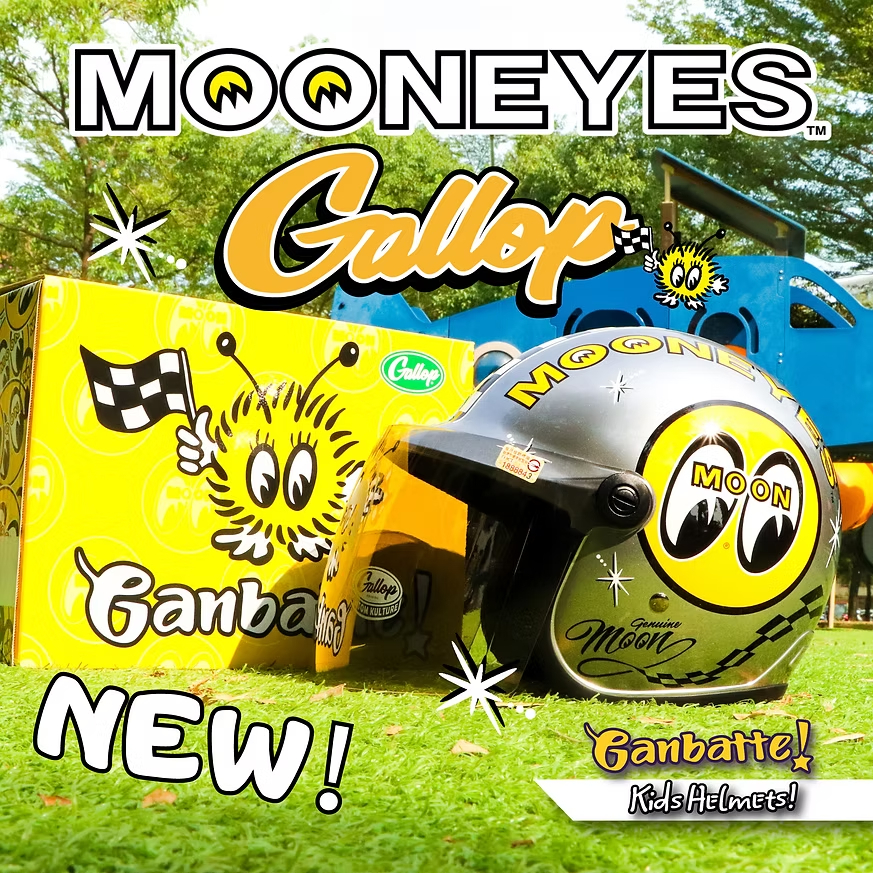 GALLOP MOONEYES Kids helmets 聯名童帽 銀色 安全帽 兒童式3/4罩