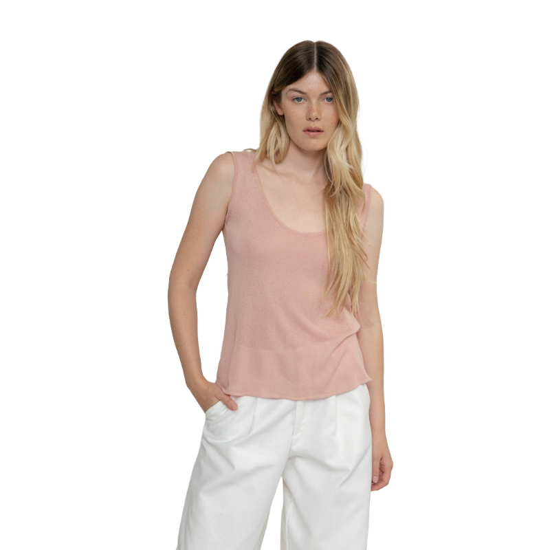 Rifò Valeria Viscose Tank Top Quartz Pink