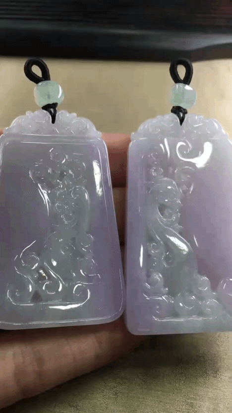 520336 翡翠龍鳳呈祥一對