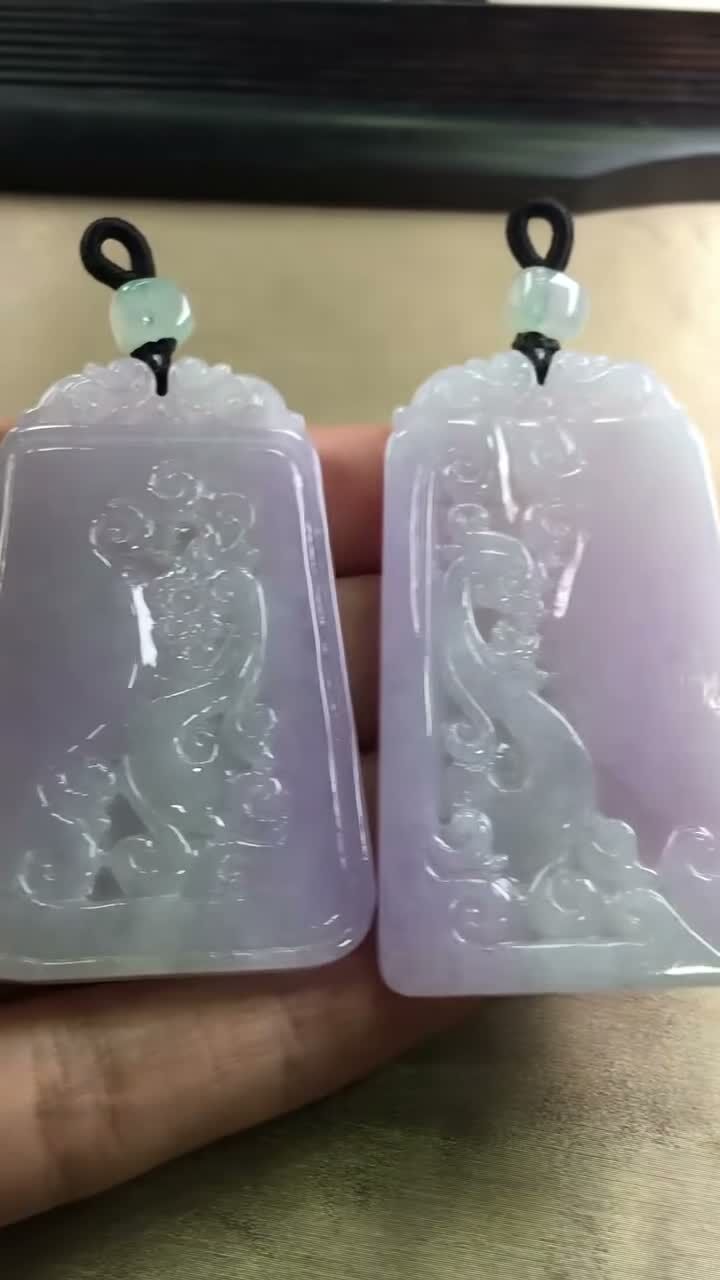 翡翠龍鳳呈祥一對,天然翡翠A玉, 緬甸玉, Jade, Jadeite