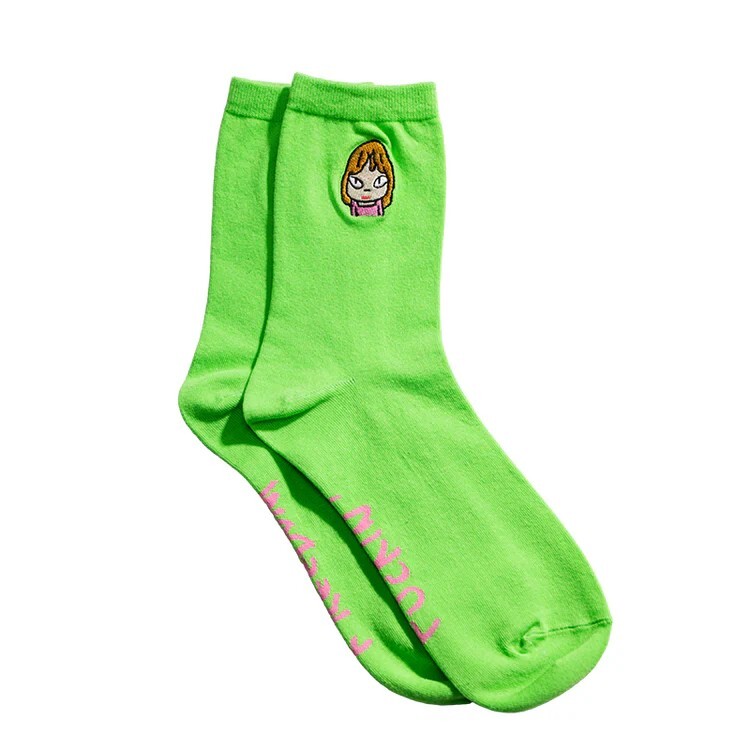 Yoshitomo Nara Socks ""FUCKIN' FREEDOM" (Apple Green)