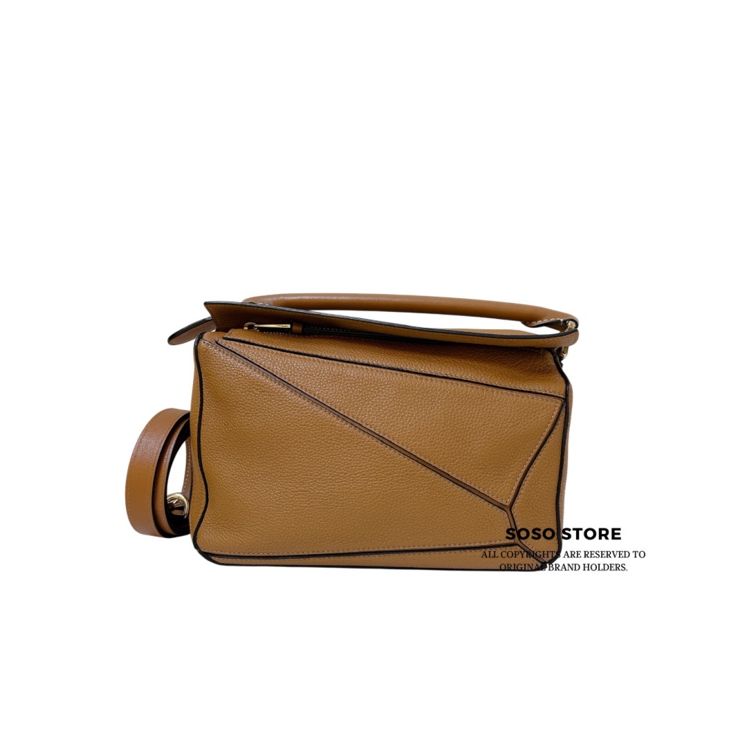 Loewe Small Puzzle Bag - Tan / SHW