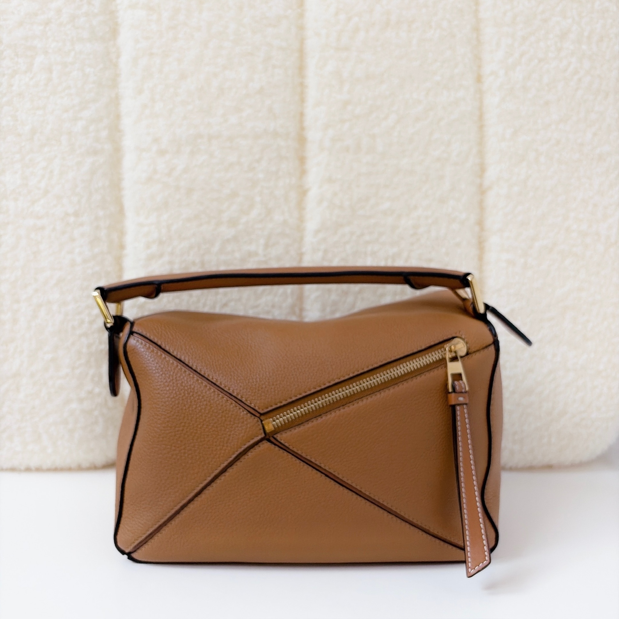 Loewe Small Puzzle Bag - Tan / SHW