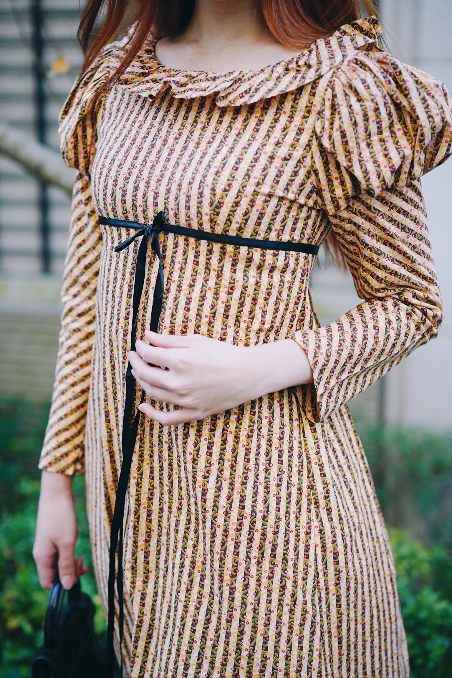 1970s Pleasant Company Prairie Dress / 70年代 美製泡泡袖拿鐵草原風洋裝