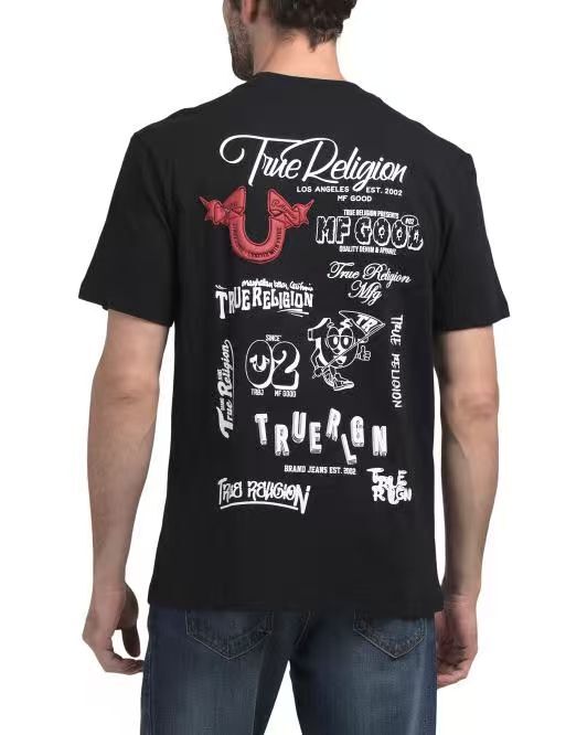 【預購】TRUE RELIGION H060638 塗鴉大 Logo 短袖上衣 (黑色)