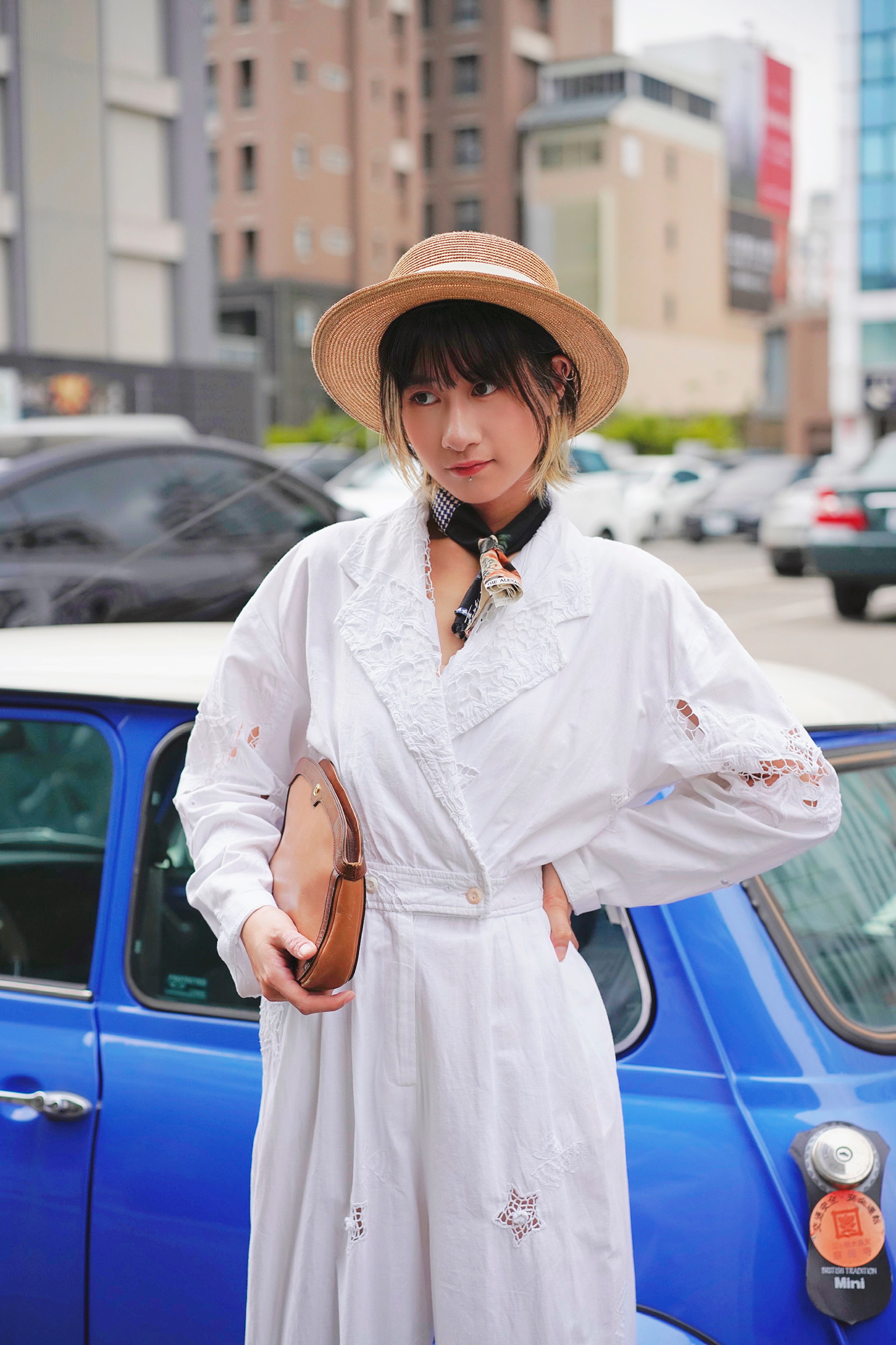 1980s Lim's Embroidered Jumpsuit / 80年代 Lim's 白色刺繡連身褲