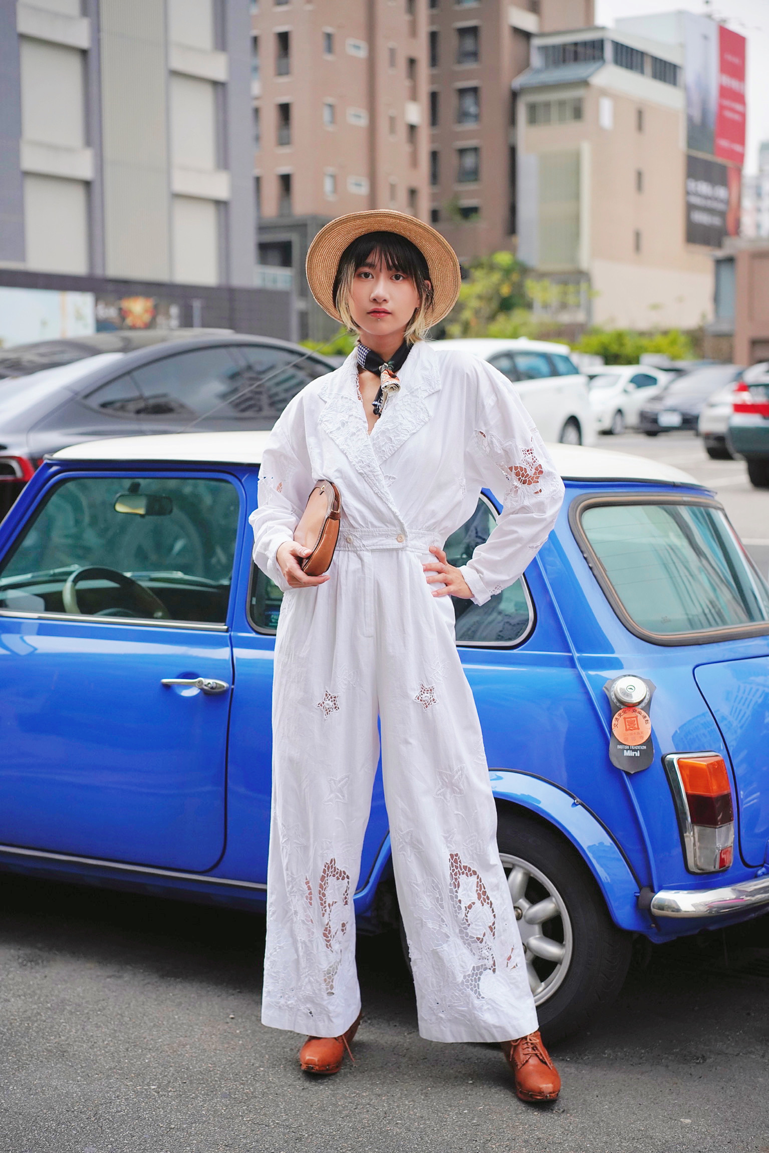 1980s Lim's Embroidered Jumpsuit / 80年代 Lim's 白色刺繡連身褲