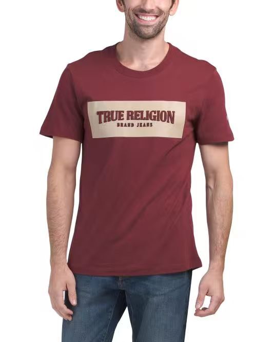 【預購】TRUE RELIGION H060640 印花 Logo 短袖上衣 (酒紅色)