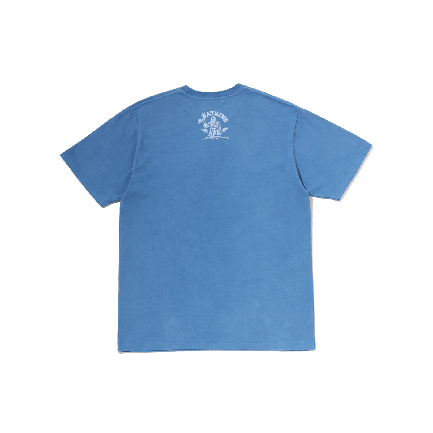 -(B3a04)-A BATHING APE COLLEGE INDIGO APE HEAD STA TEE 藍染系列 猿人 流星 短T 深藍/淺藍-1M22109001