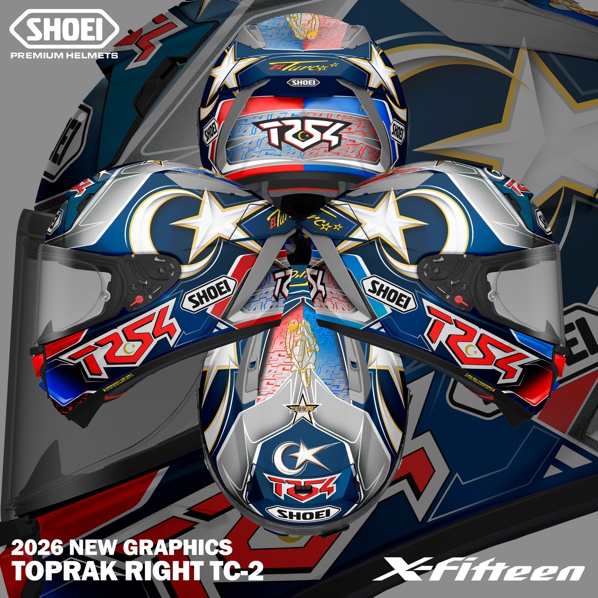 SHOEI X-15 TOPRAK RIGHT TC-2 全罩 競賽 X15