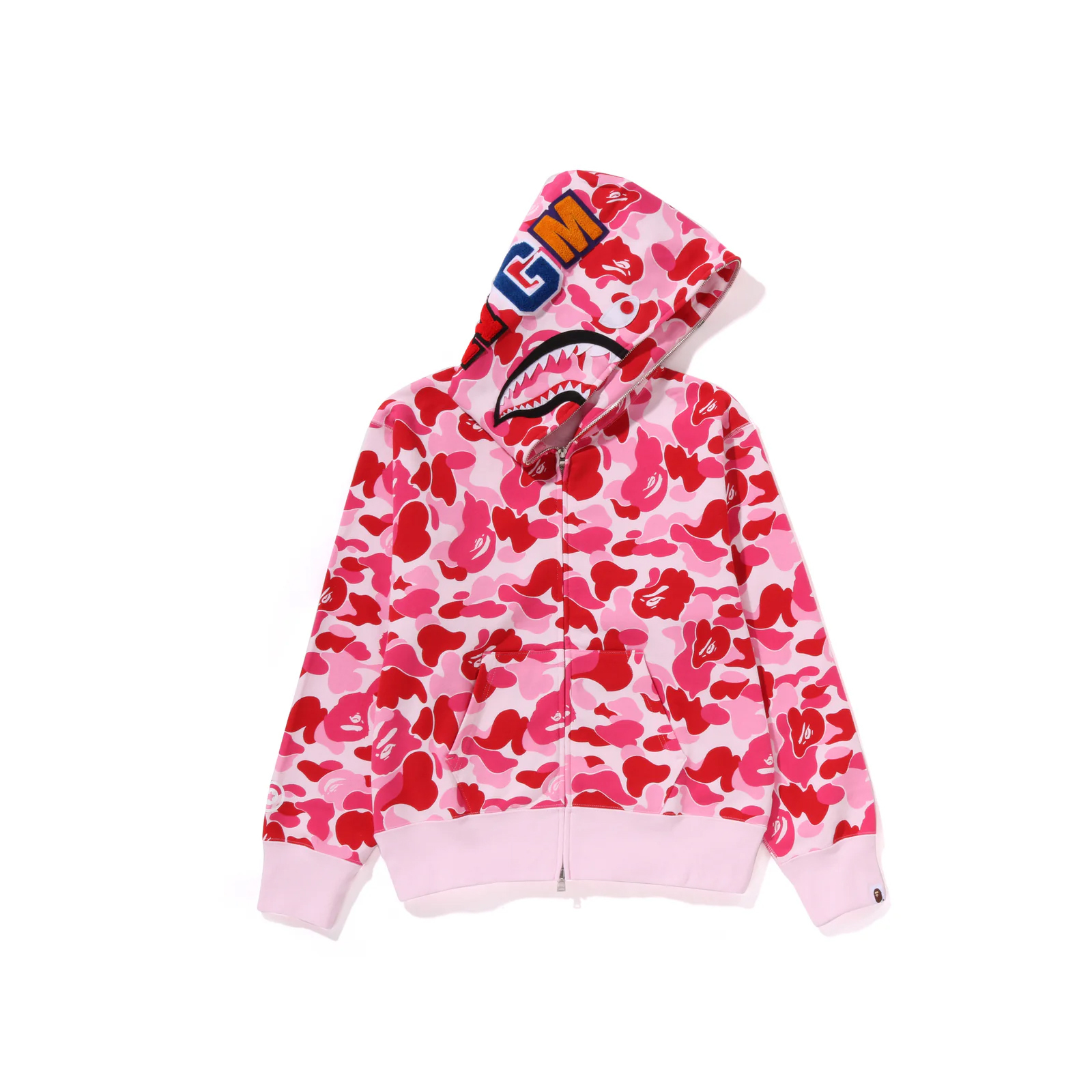 -(B2b05)-A BATHING APE ABC WOMEN CAMO SHARK FULL ZIP HOODIE BAPE 26SS 女款 迷彩 鯊魚外套 藍/綠/粉-1M20215002