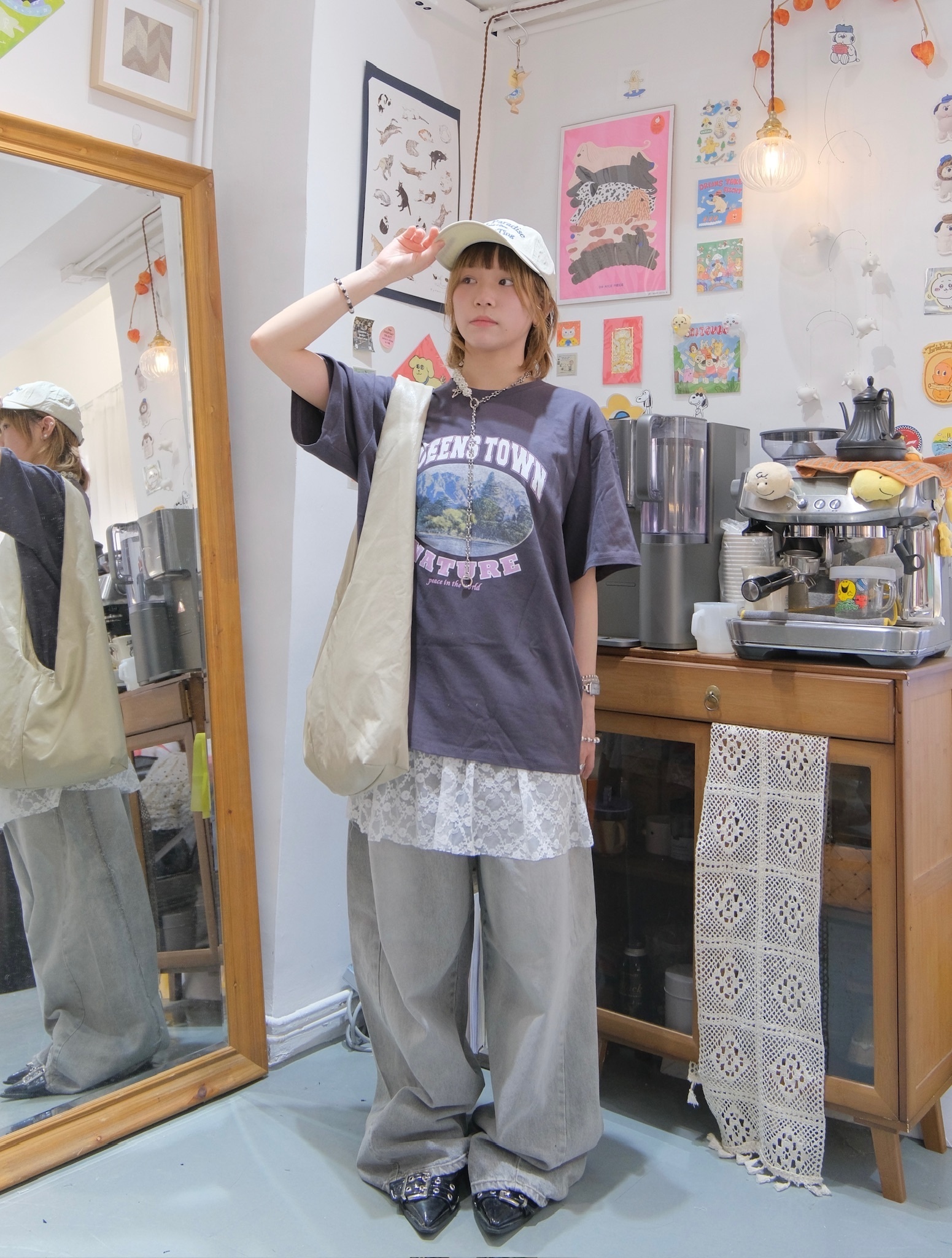 美式vintage Oversize Tee