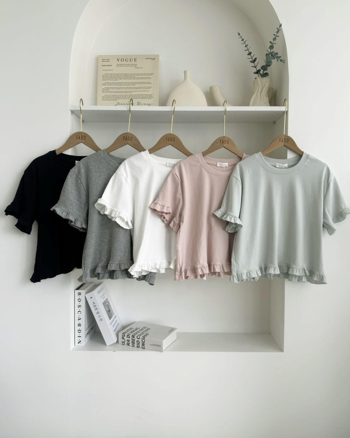 法朵Fado shop｜微甜日常木耳邊棉質短T 021B097 五色