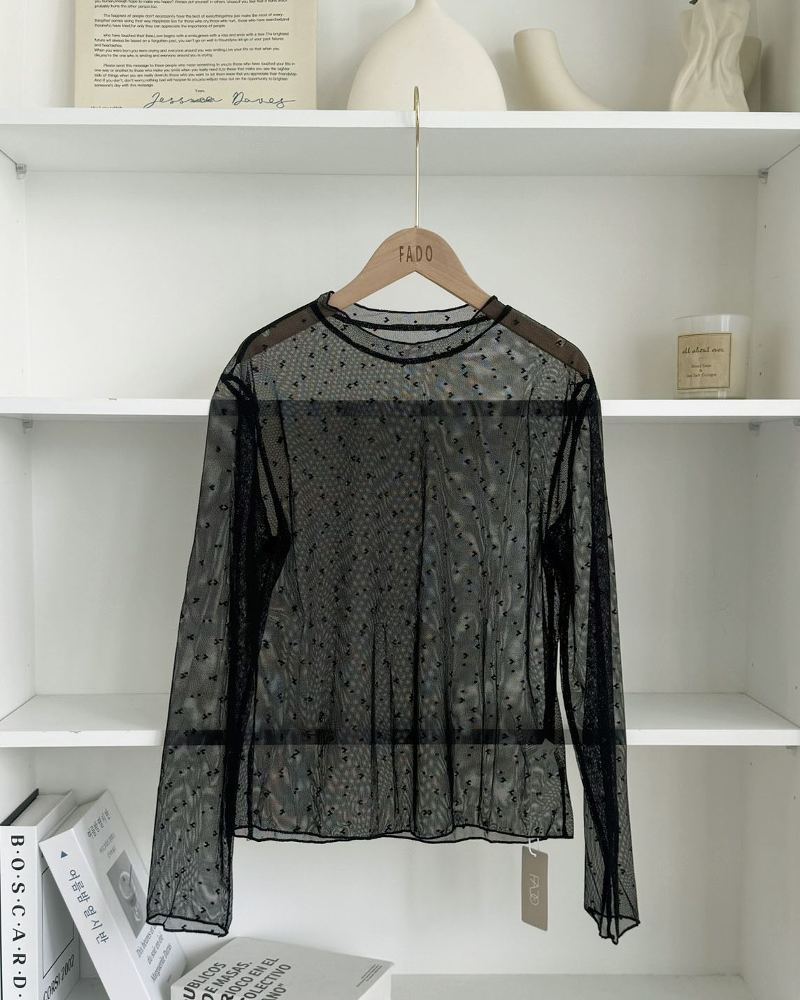 法朵Fado shop｜心動滿分❤️滿版愛心透膚上衣 031B018 兩色