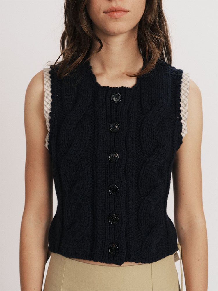 Crewneck Vest W/Belt
