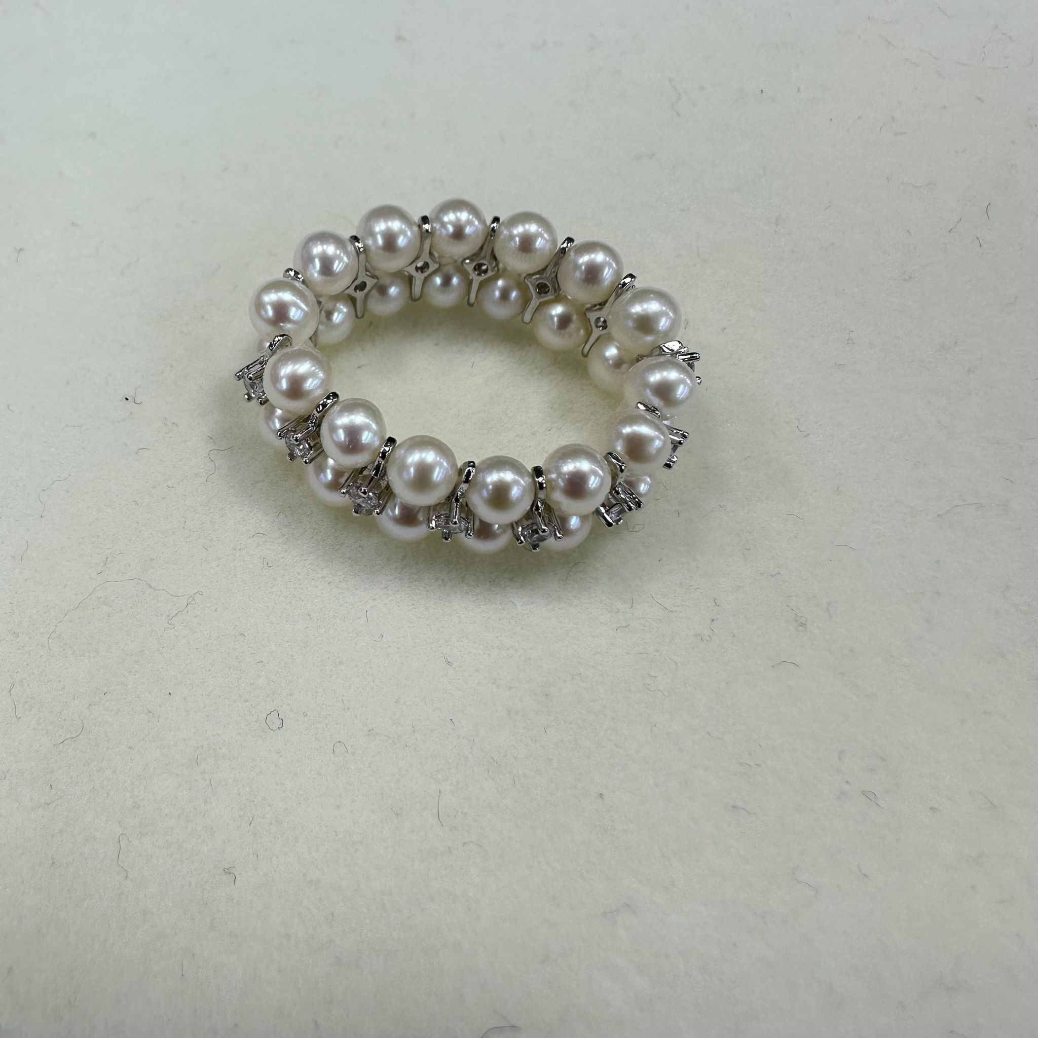 HKAG0606-007 銅淡水有核珍珠戒圈 4-4.5MM -QC89345 (A7)