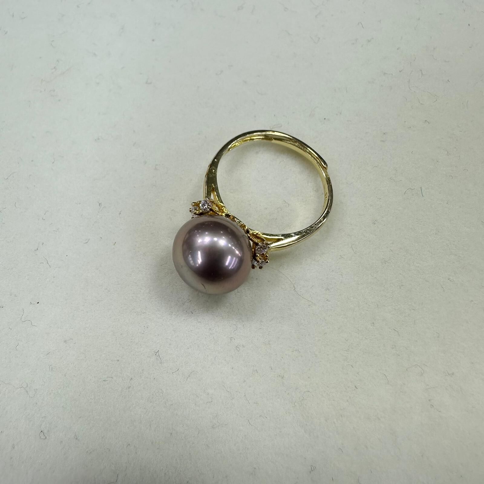 HKAG0606-041 s925銀淡水有核珍珠戒指 11-12mm -QC739120(連證書) (A41)