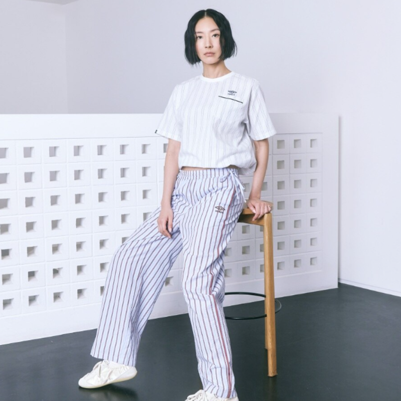【代購】UMBRO X NCT WISH Cozycore 女款泡泡紗寬褲 Seersucker Pattern Wide Pants 韓系寬鬆長褲