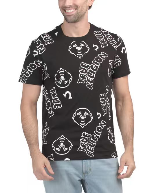 【預購】TRUE RELIGION H060662 Bubble 滿印花短袖上衣 (黑色)