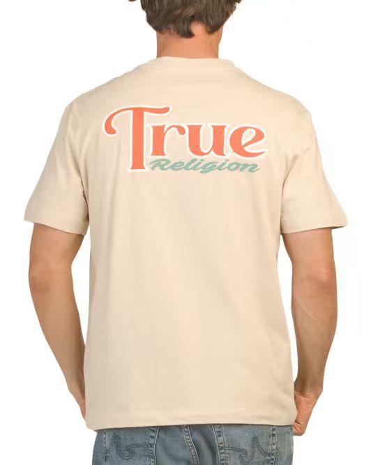 【預購】TRUE RELIGION H060663 前後 Logo 短袖上衣 (米黃色)