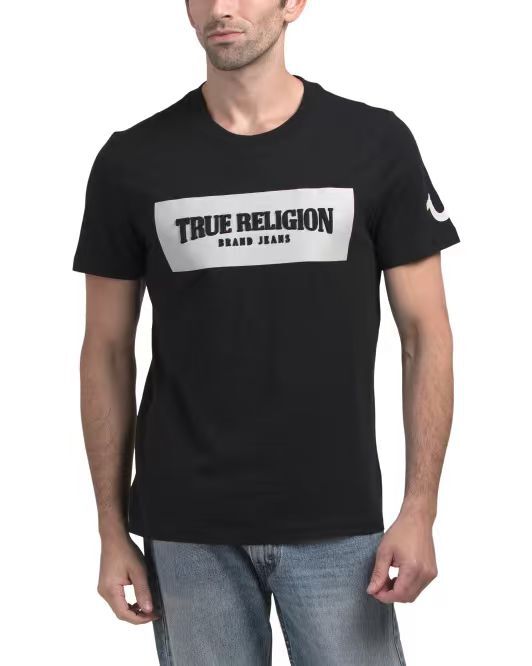 【預購】TRUE RELIGION H060664 大 Logo 印花短袖上衣 (黑色)