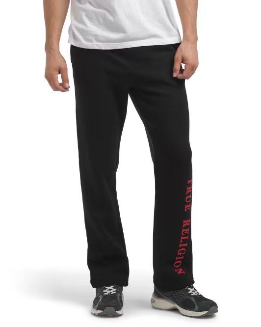 【預購】TRUE RELIGION H060666 紅色直 Logo 直腳長褲 (黑色)