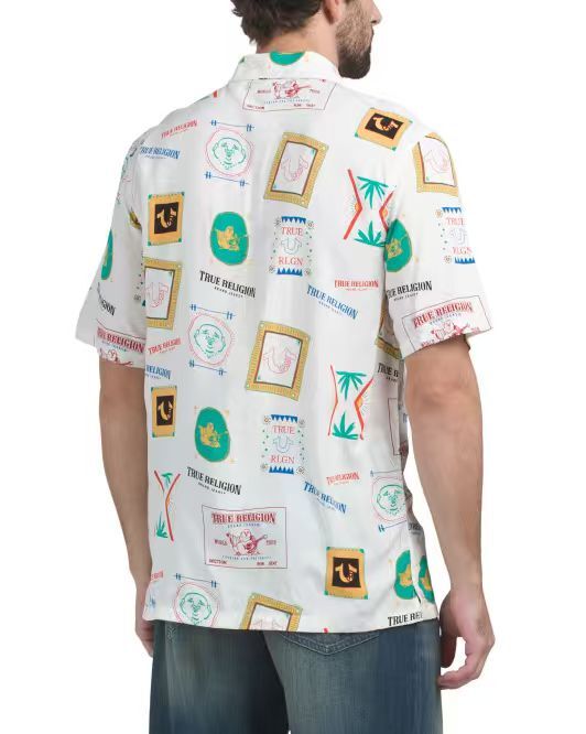 【預購】TRUE RELIGION H060668 滿版印花短袖恤衫 (白色)