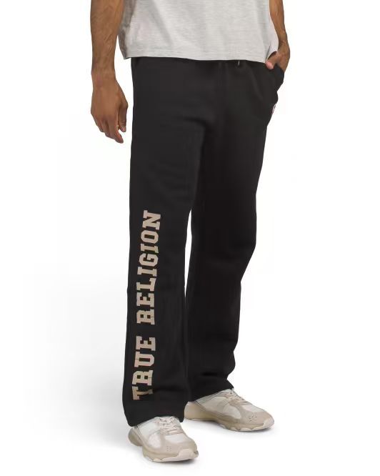 【預購】TRUE RELIGION H060671 側邊大 Logo 直腳長褲 (黑色)