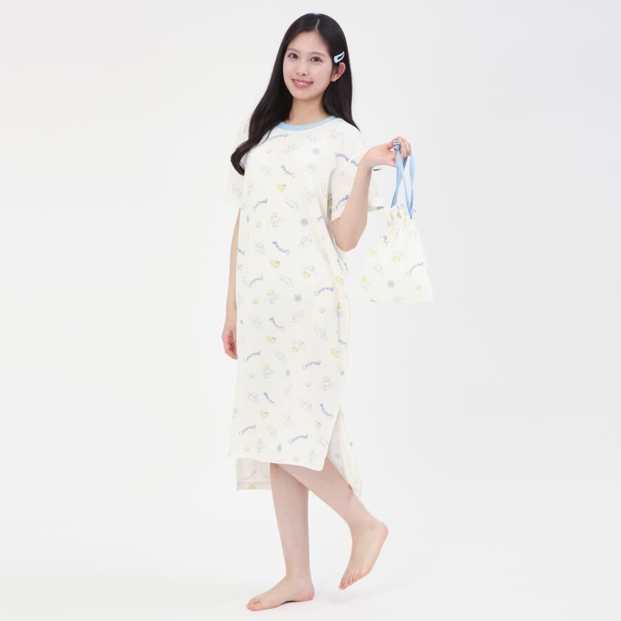 26105-CN Sanrio Cinnamoroll One-Piece Nightdress with Drawstring Pouch#JP-SZ26-SAN-2058