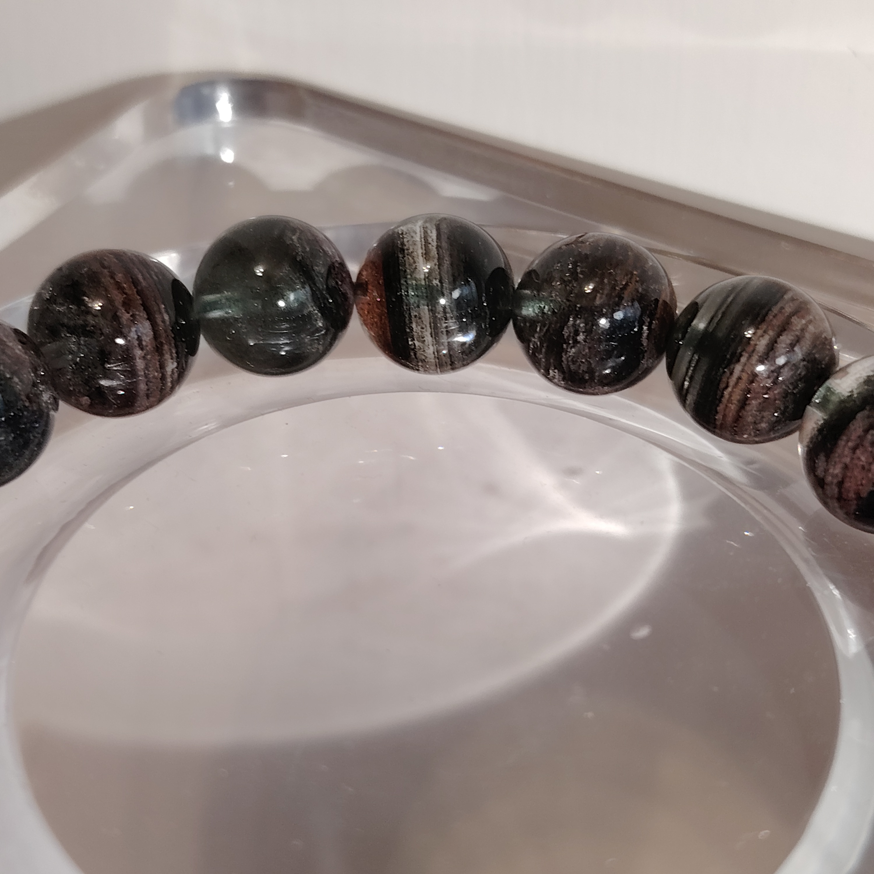 🔮AuraCrystal水晶🔮 綠幽靈千層手串 #B03