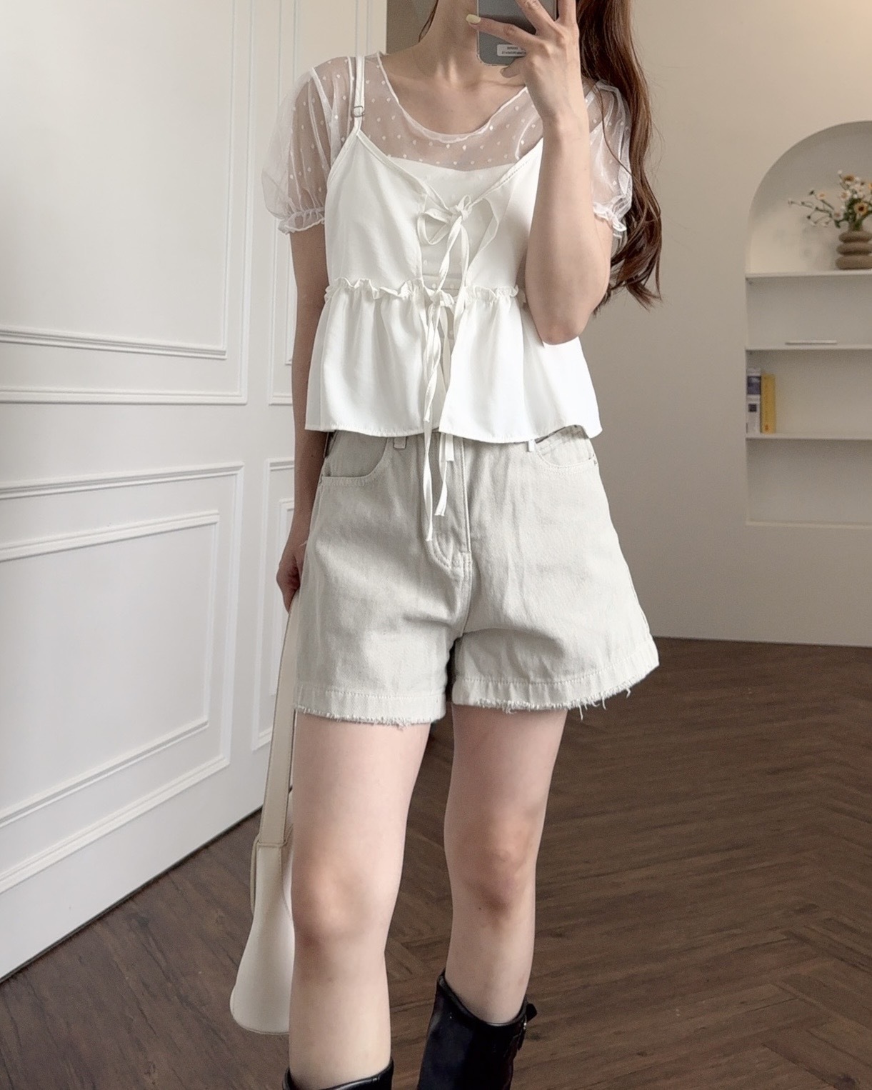 法朵Fado shop｜復古刷色毛邊短褲 250B023 三色
