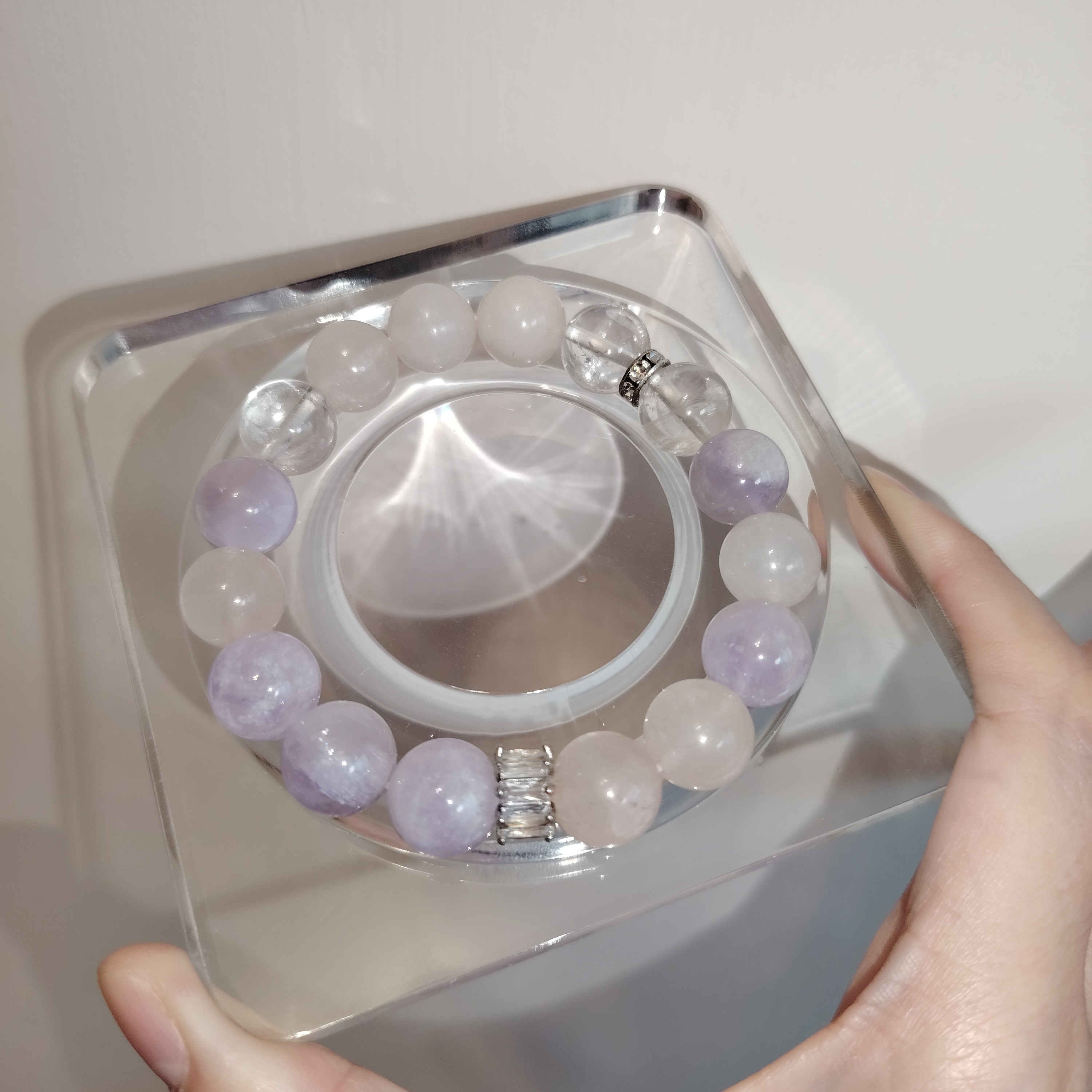 🔮AuraCrystal水晶🔮 紫玉白玉晶暮色森林手串手串 #M08