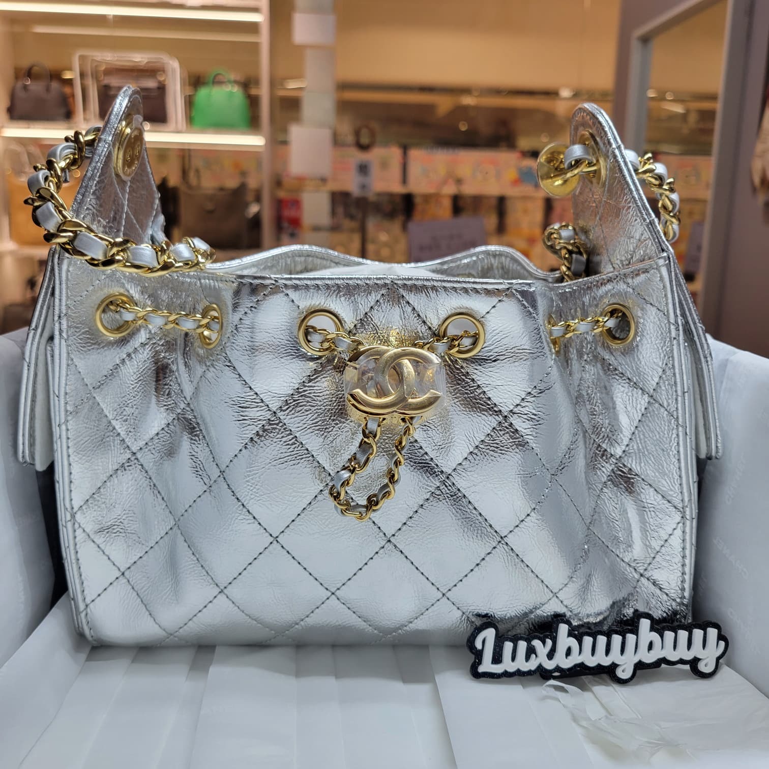 CHANEL AS5631 25 MINI Metallic GOLD  銀金屬面小牛皮 金