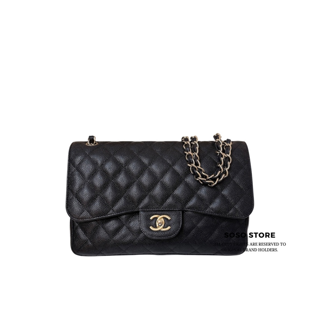 Chanel Classic Jumbo Double Flap Bag - Black / GHW