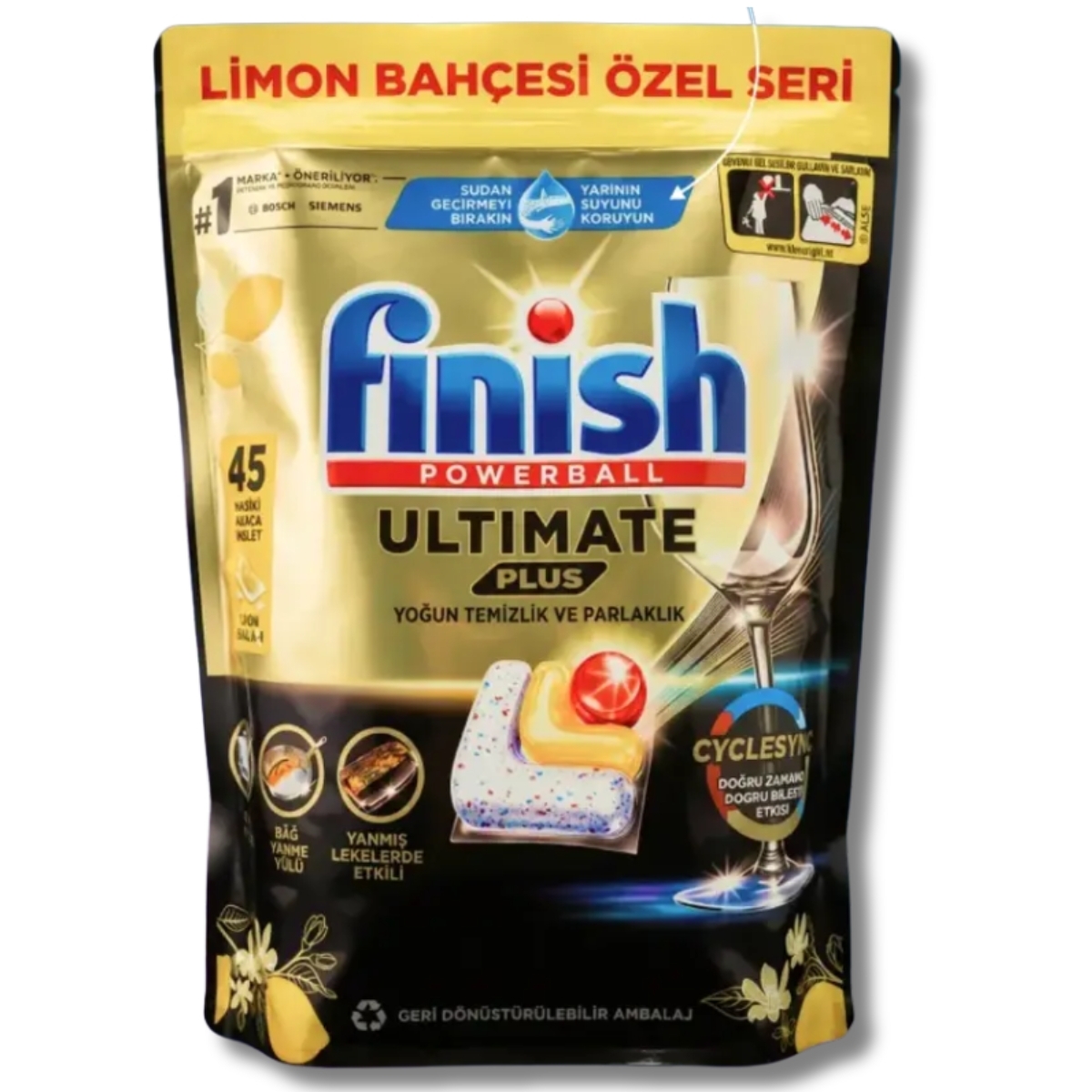 最強Finish Powerball Ultimate Plus All In 1 白金強效洗碗粒 45粒 (檸檬味)