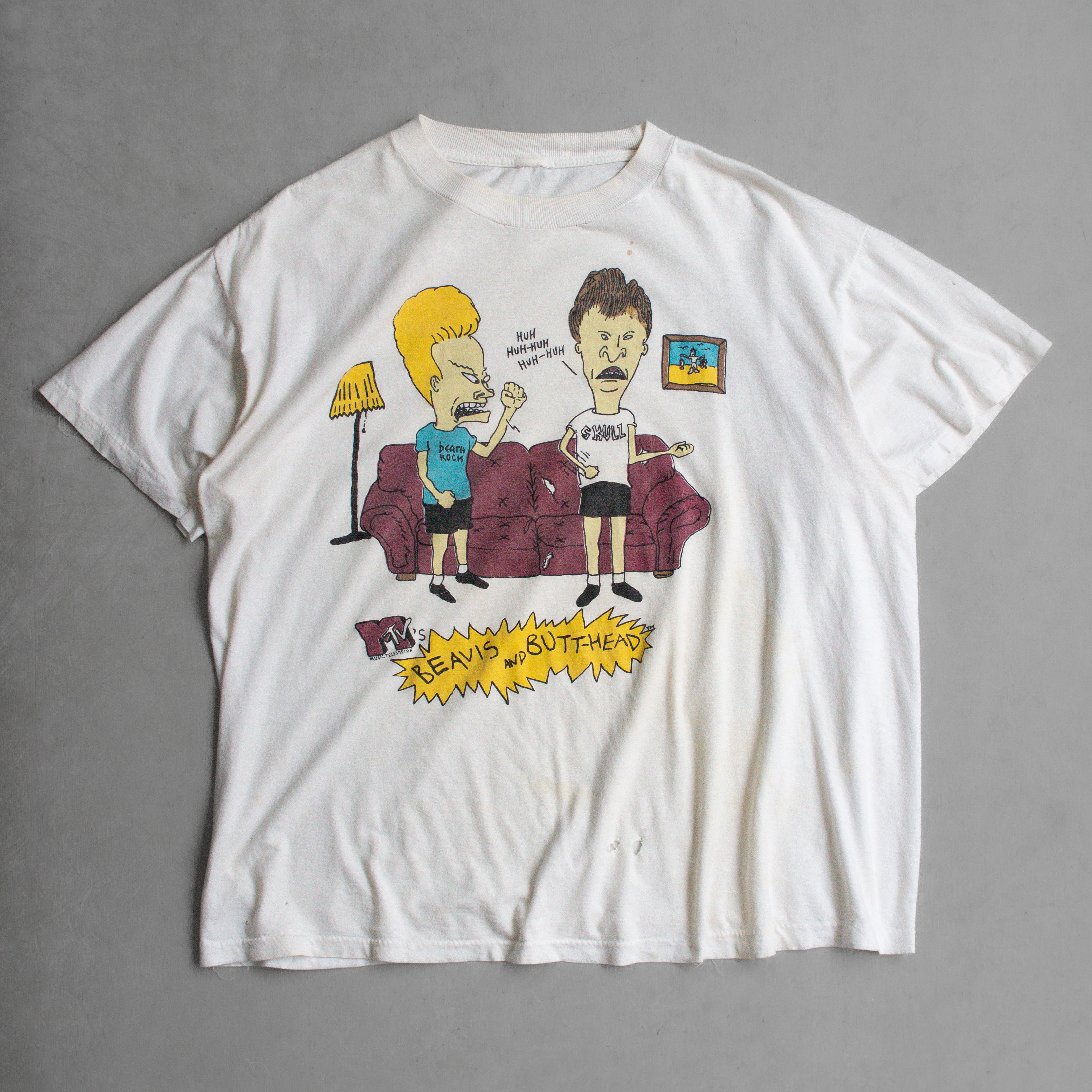 BEAVIS AND BUTT-HEAD TEE 美國 憋四與大頭蛋 白色 短袖 T恤