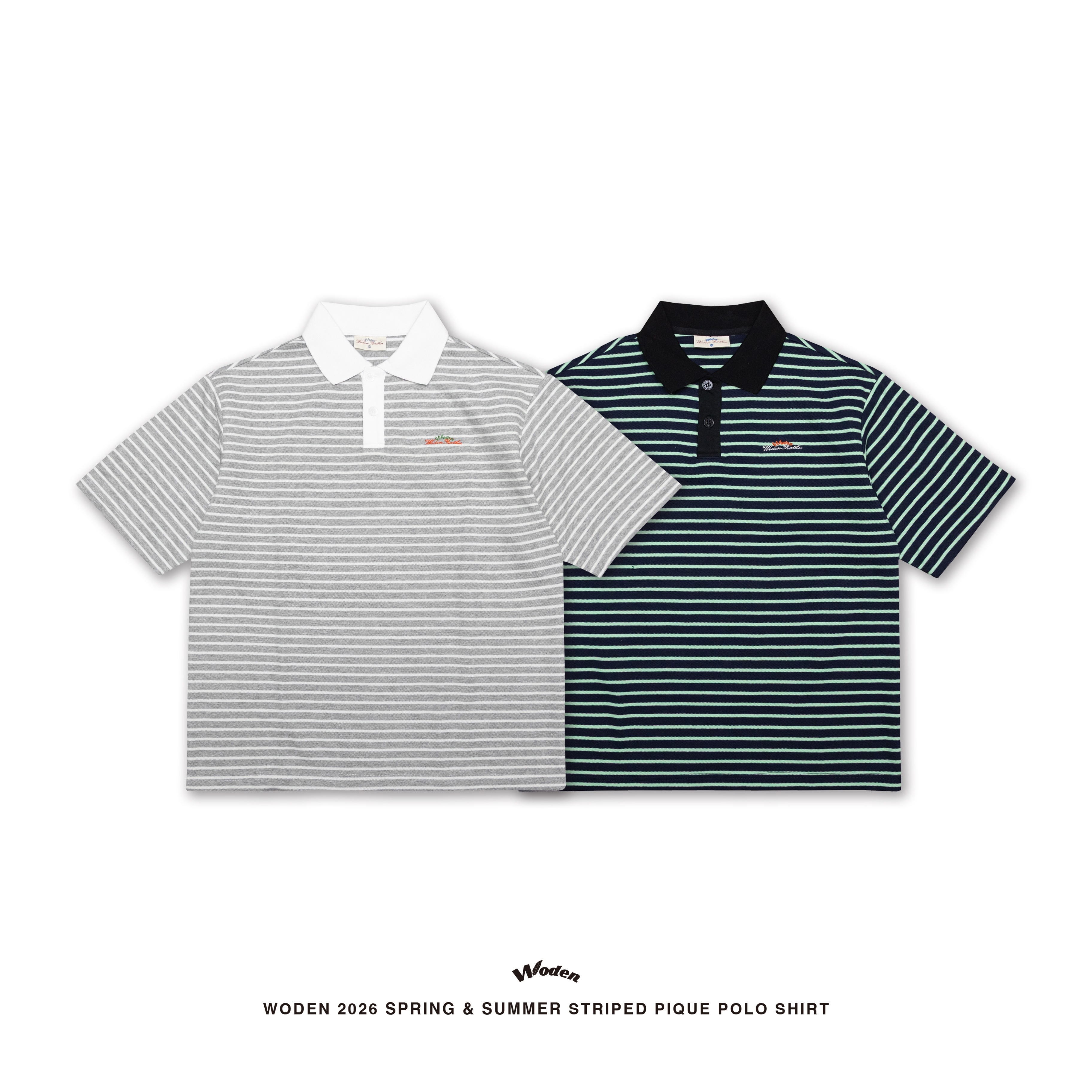 【車庫服飾】 WODEN Striped Pique Polo Shirt