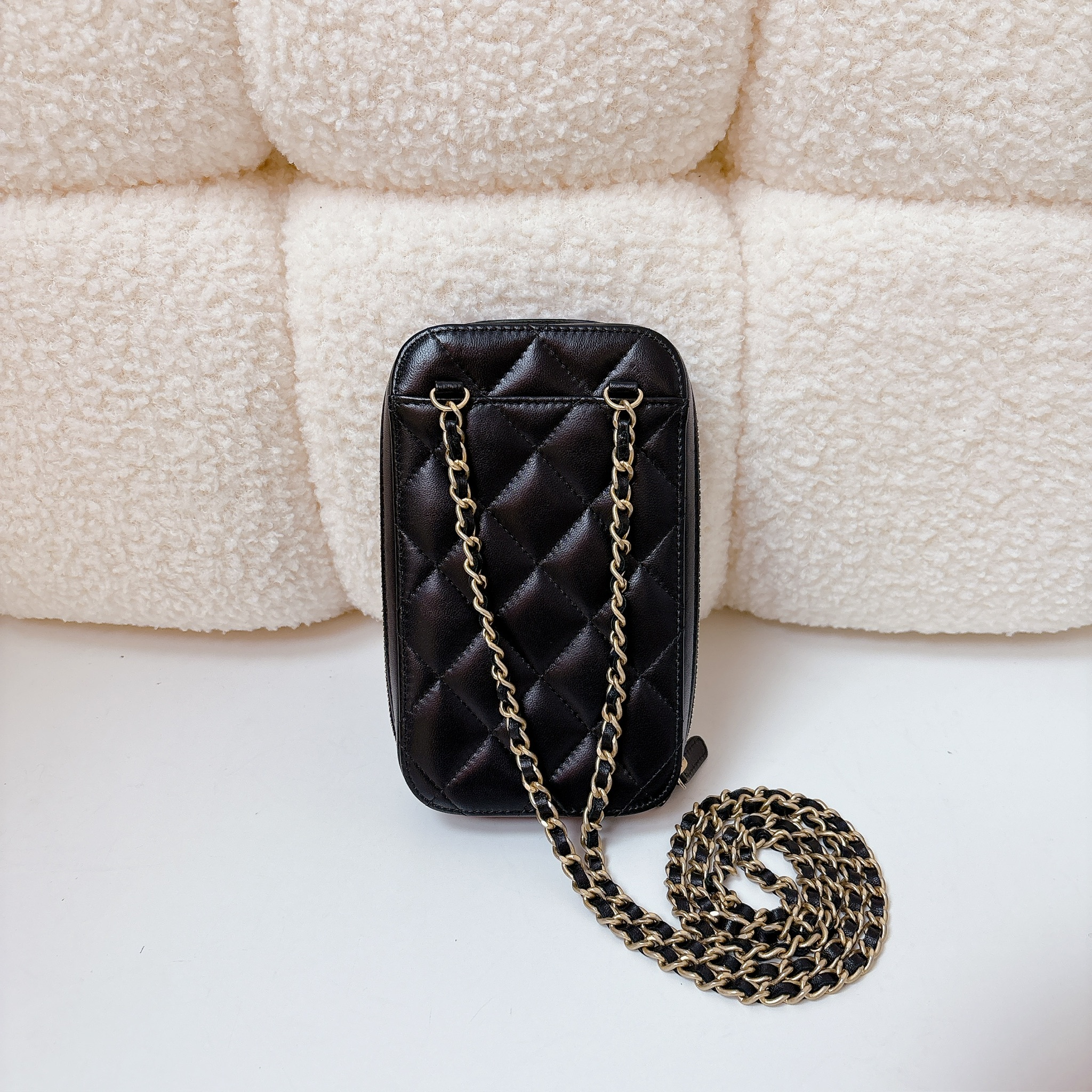 Chanel Phone Holder - Black / GHW