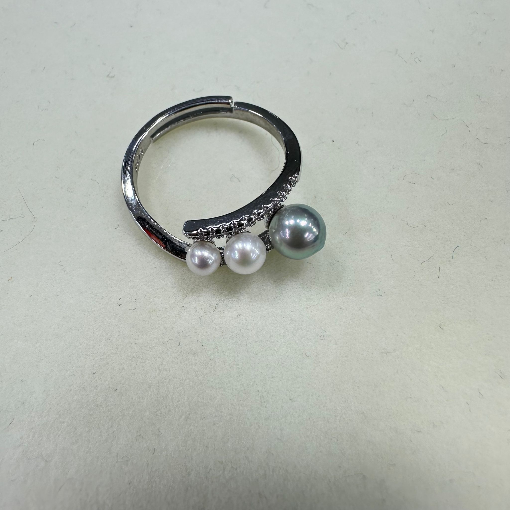HKAG0606-010 合金淡水+海水真多麻戒指 3-5mm -QC78360 (A10)