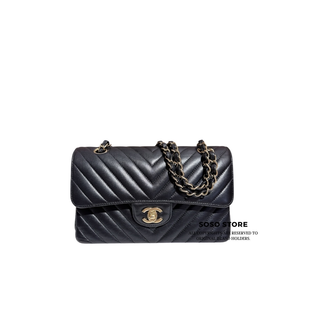 Chanel Classic Medium Double Flap Bag - Black / GHW