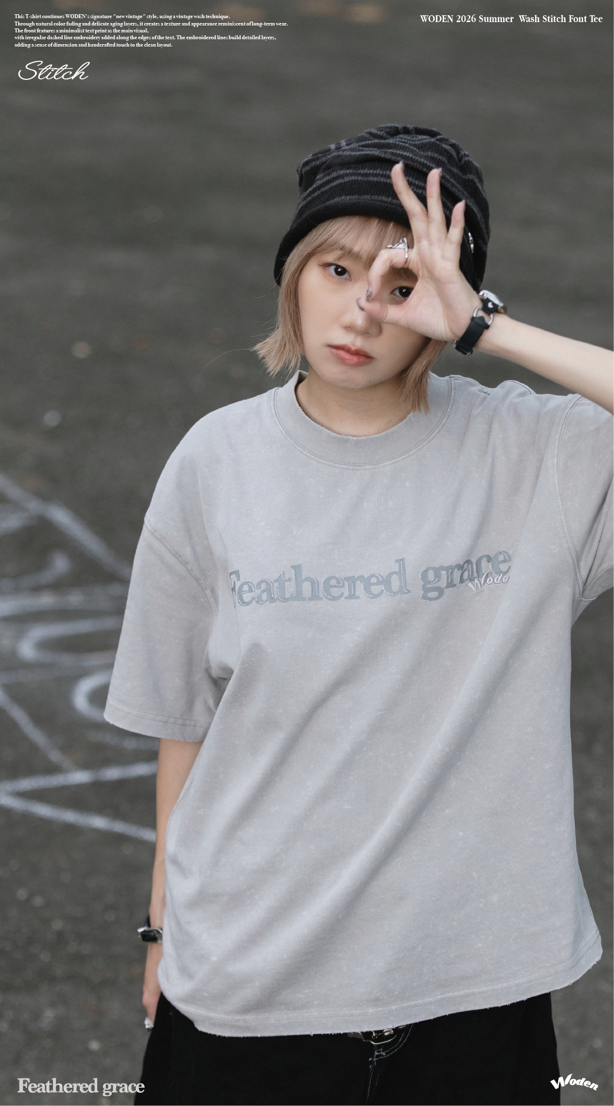 【車庫服飾】 WODEN Wash Stitch Font Tee