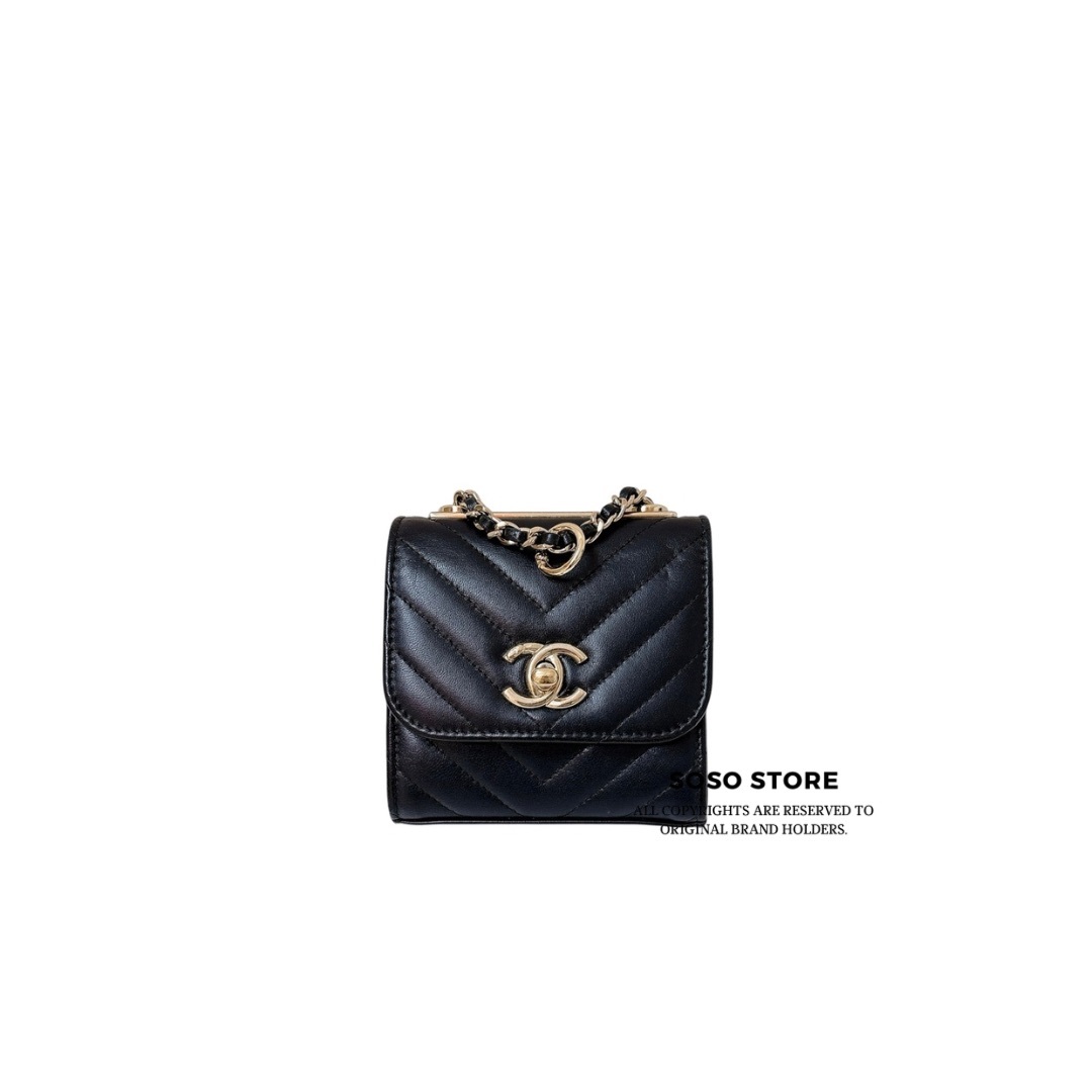 CHANEL Trendy CC Clutch with Chain - Black / GHW