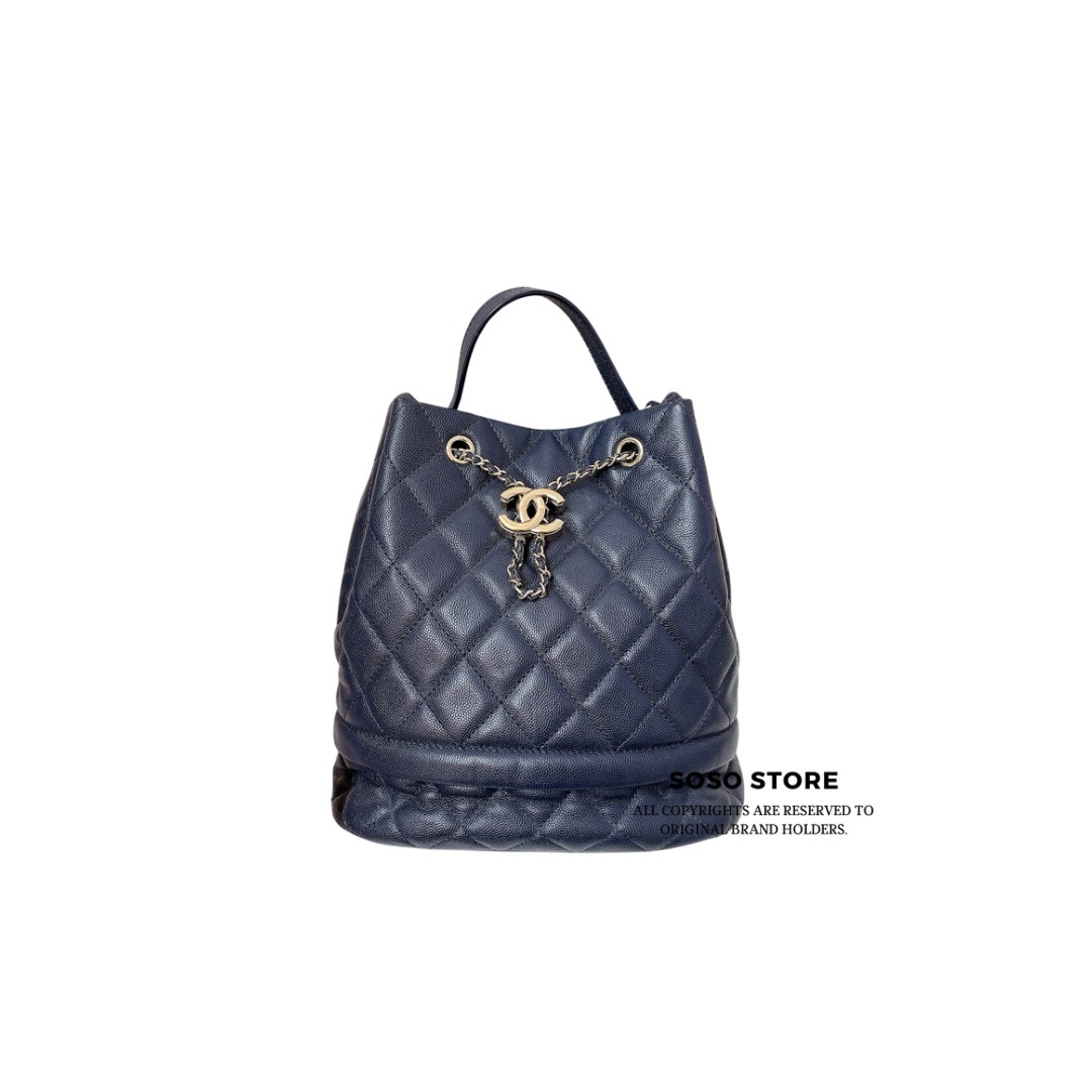 Chanel Rolled Up Bucket - Blue / GHW
