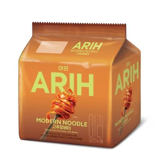 AU028 BTS 聯乘款 - ARIH Modern 拉麵 黃油辣椒醬味 135g (1袋4入)(有優惠.看Live) EXP:26.11.25