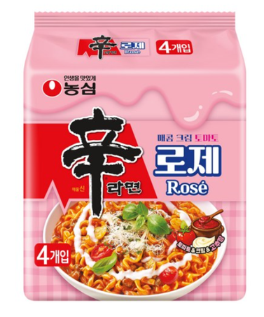 AU035 農心) Rosé 辛辣麵 - 玫瑰醬版 (1袋4包入) EXP:26.11.30
