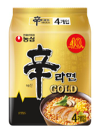AU038 農心) 辛辣麵 GOLD 40週年限定 - 雞濃湯版 (1袋4包入) EXP:3個月或以上