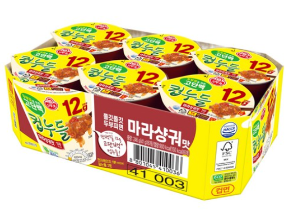 AU049 不倒翁) 高蛋白質 低卡豆腐皮杯麵 - 麻辣香鍋味 (1盒6入) EXP:26.12.12